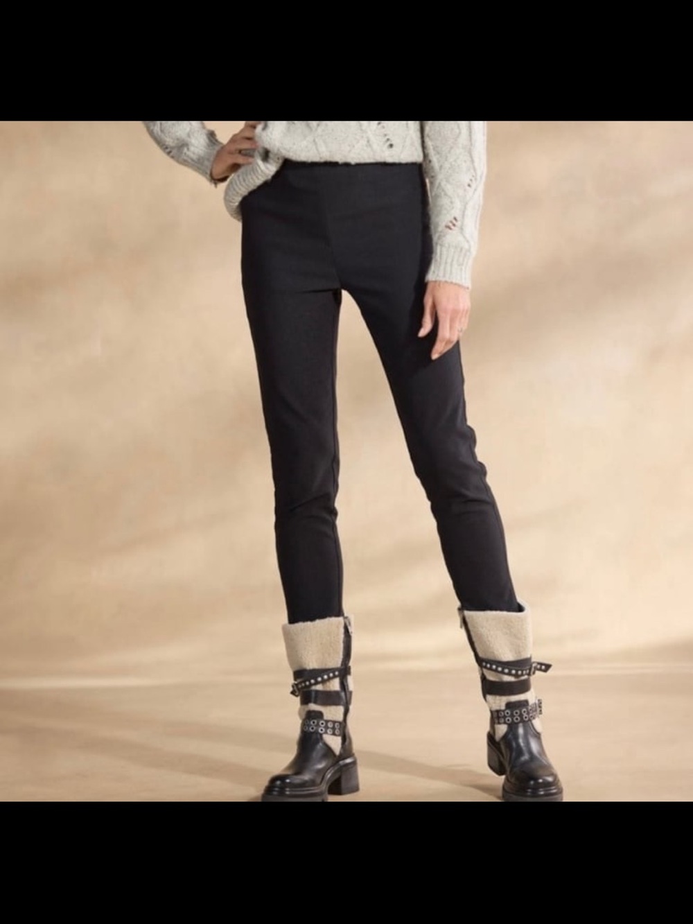 A.S.98 Emmons Shearling & Black Leather Moto Boots w/ Buckle Straps, Biker, 8.5 - Picture 3 of 12